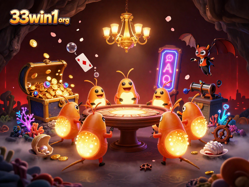 Experience the thrilling glow of 33win1 org's cave casino with captivating glowworm lights.