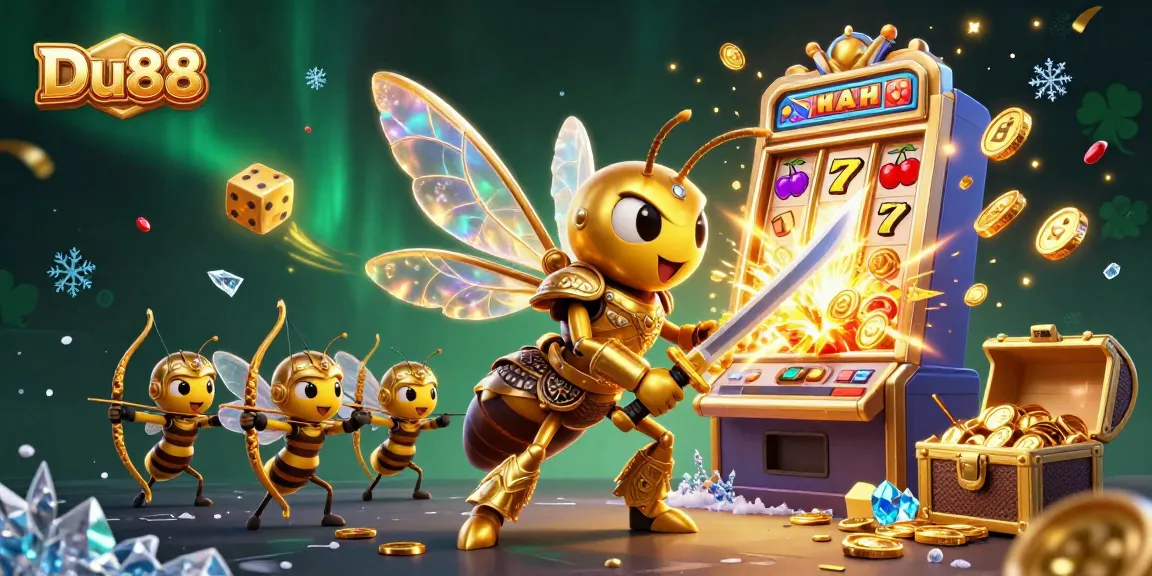 Spin and win with Du88 at this vibrant casino scene filled with jackpots and action.