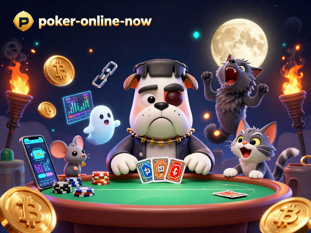 Engage in thrilling poker at poker-online-now, where a werewolf kitten and a ghost mouse bring fun to the table!