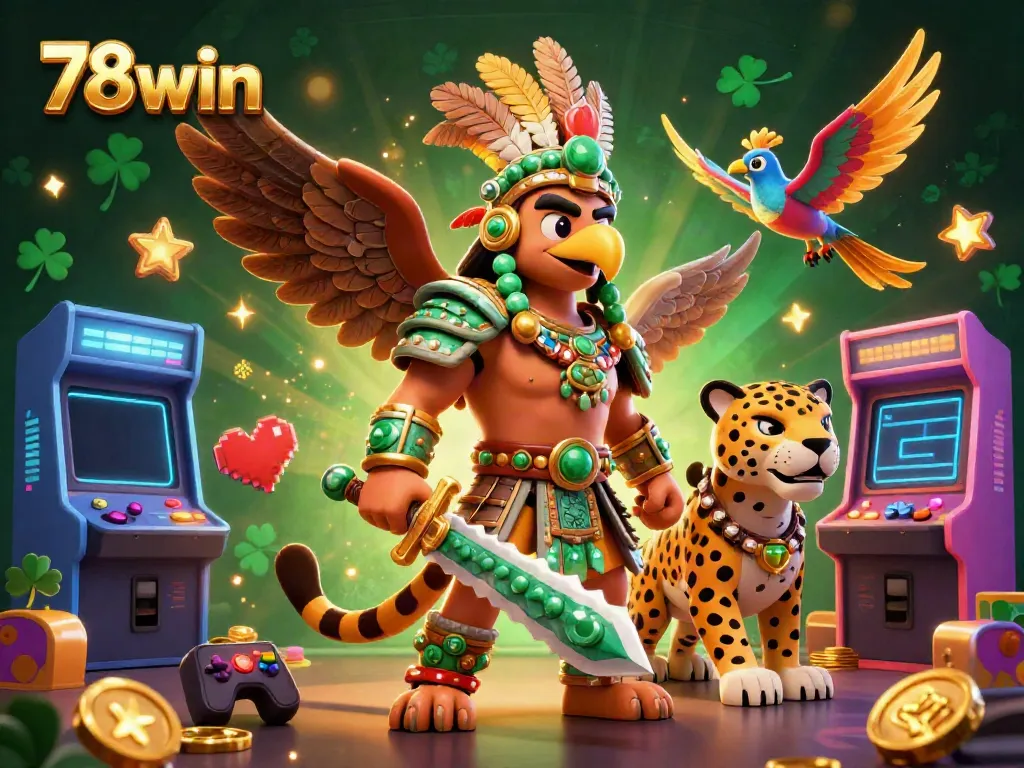 Engaging action scene featuring the Aztec warrior eagle and jaguar, promoting exhilarating gaming experiences at 78win.
