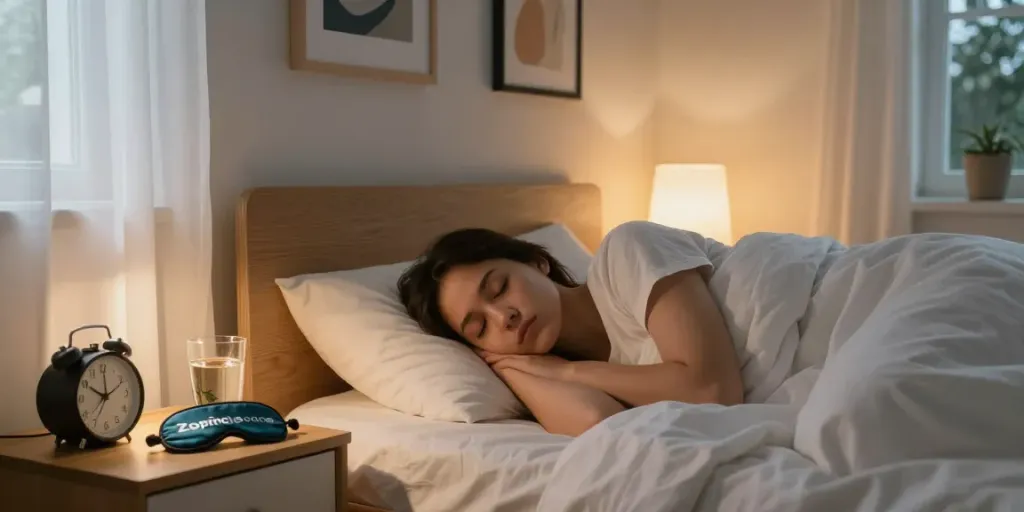 Relaxing bedroom scene showcasing benefits of buying Zopiclone in the UK for better sleep.