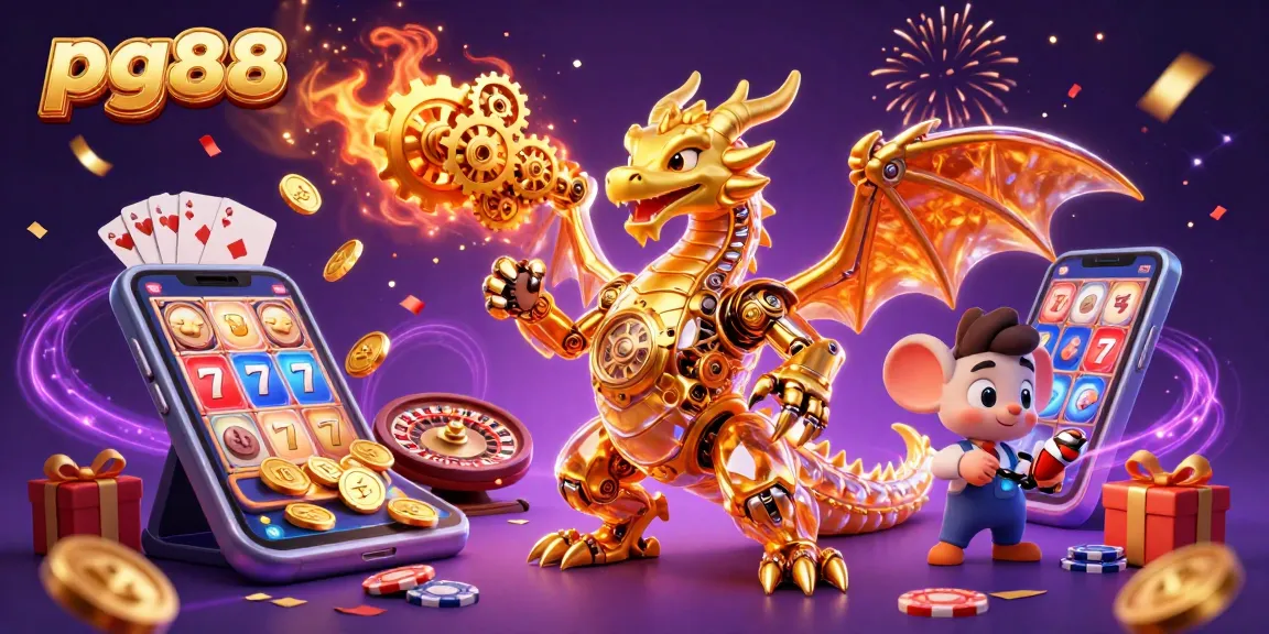 Play games at pg88 with vibrant slot visuals and fantastic golden dragon artwork.