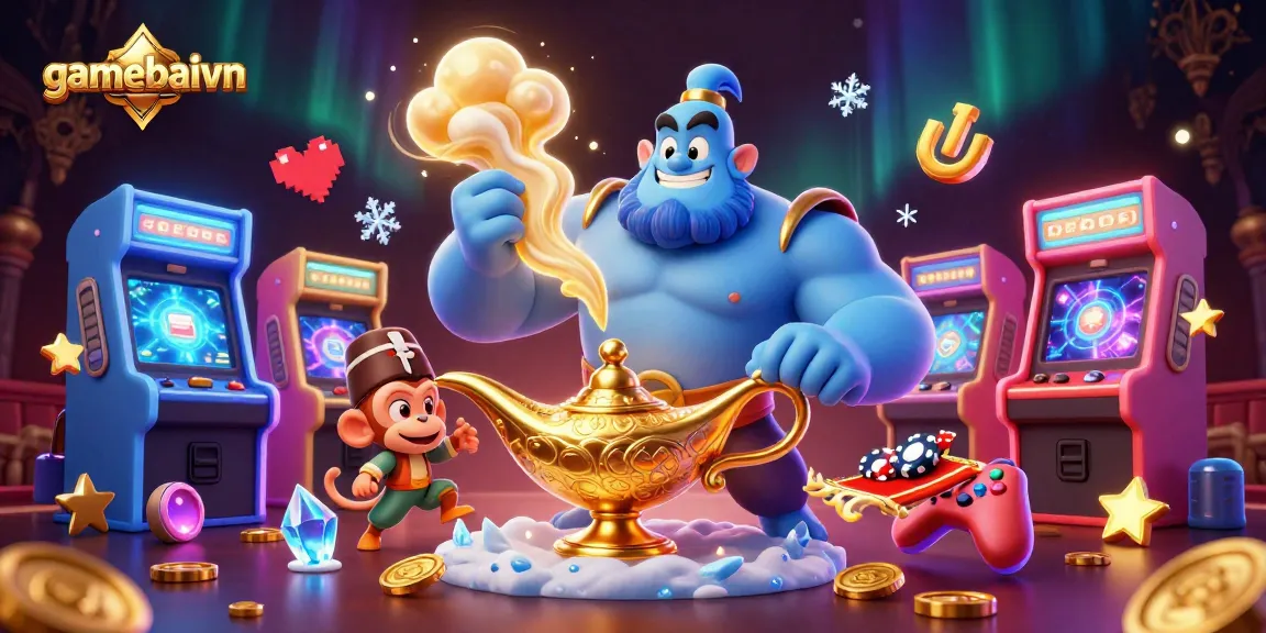 Boost your winnings at gamebaivn with a vibrant poker scene featuring mystical elements.