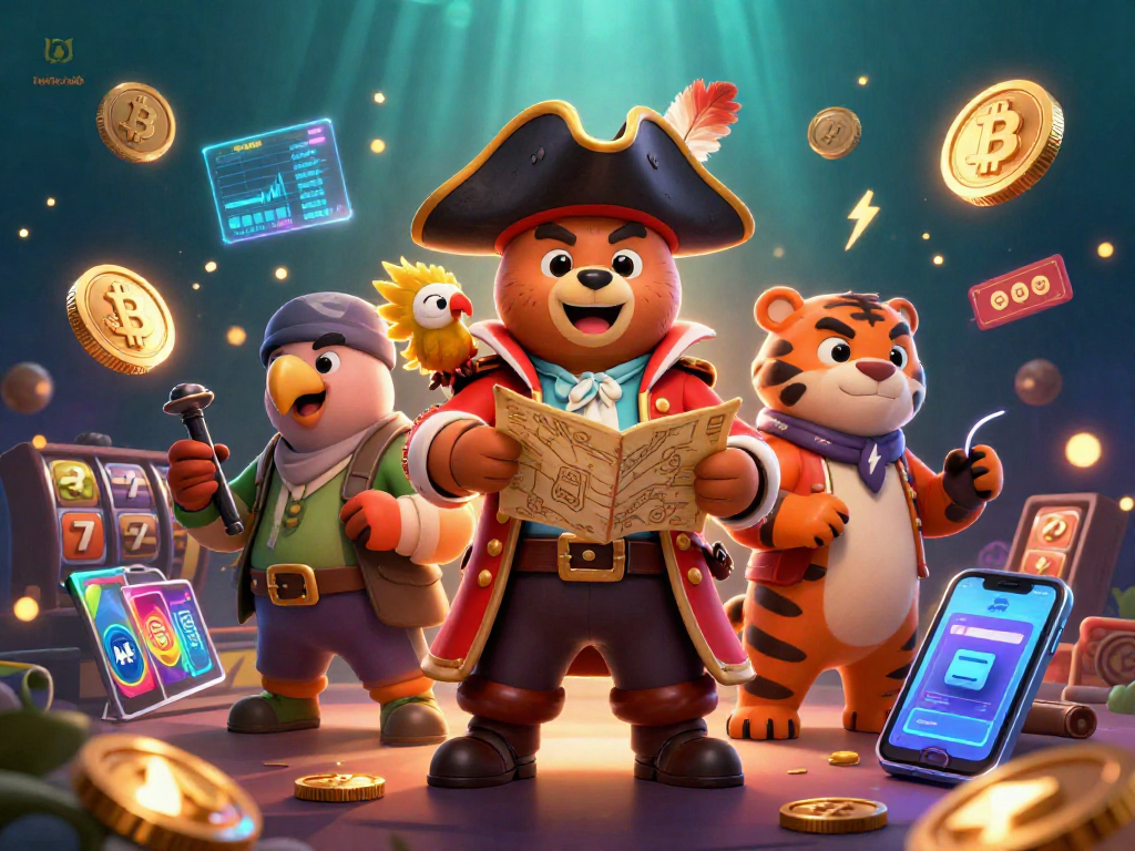 Iwinclub showcases winning strategies in a vibrant 3D casino scene featuring a pirate captain bear.