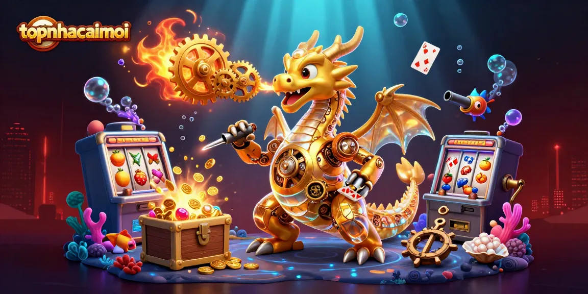 Engage with topnhacaimoi, showcasing a magical casino world filled with dynamic gaming elements.