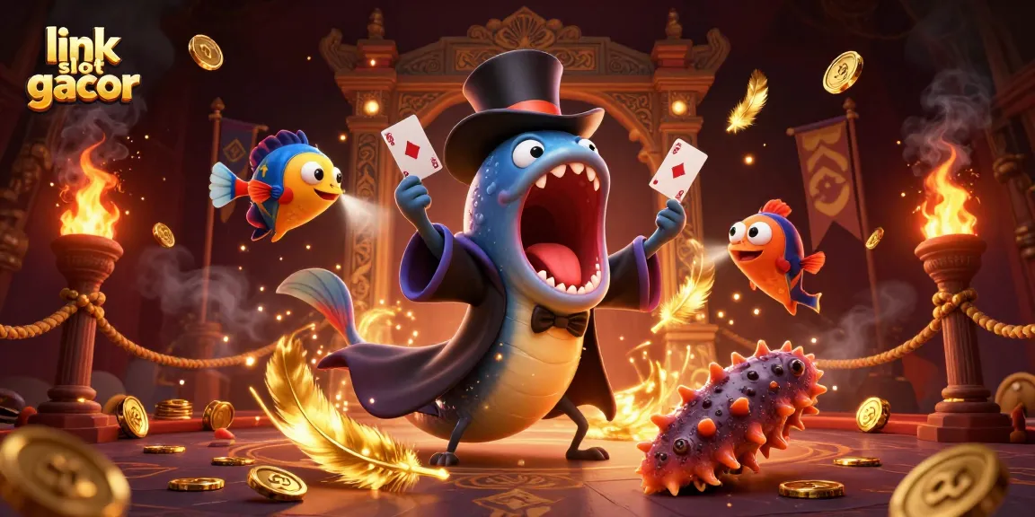 Experience the excitement of link slot gacor with vibrant sea creatures in a festive casino scene.