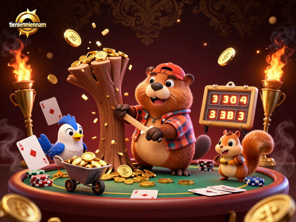 Experience the thrilling game of tienlenmiennam with our unique 3D illustration featuring poker elements and vibrant coins.