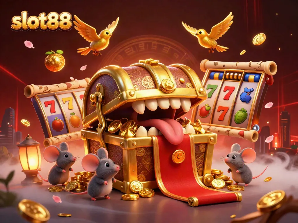 Engage with slot88's captivating treasures and thrilling prizes in an adventurous 3D scene.