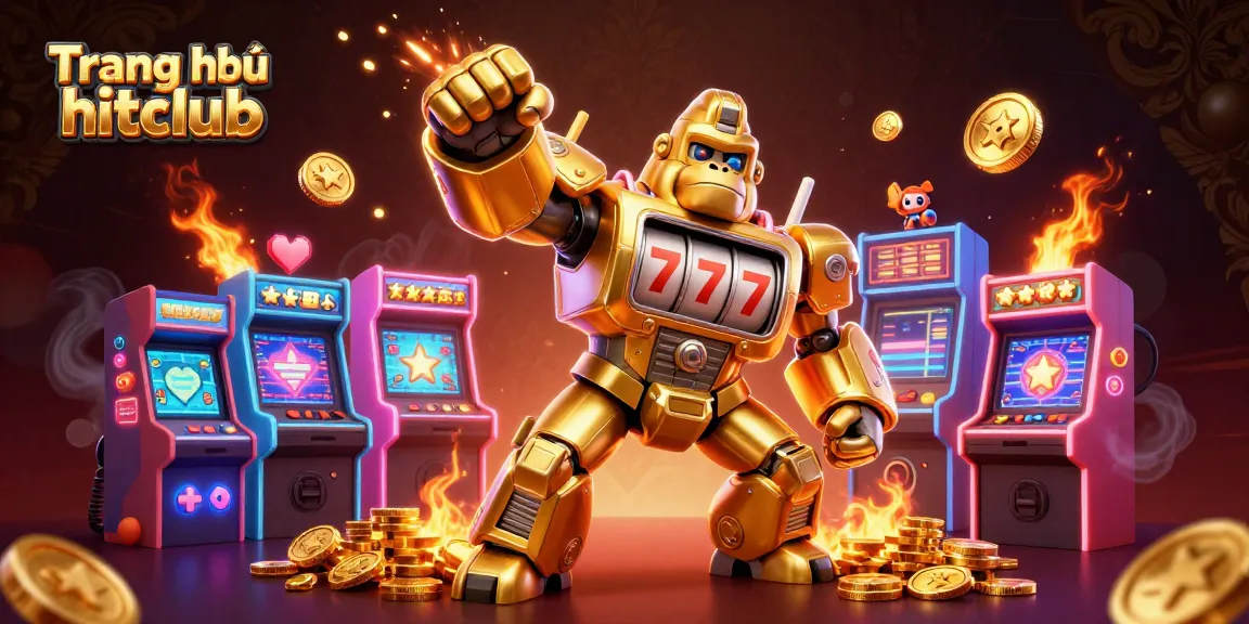 Experience the thrill of Trang chủ hitclub with a vibrant gaming scene featuring a golden gorilla mech.