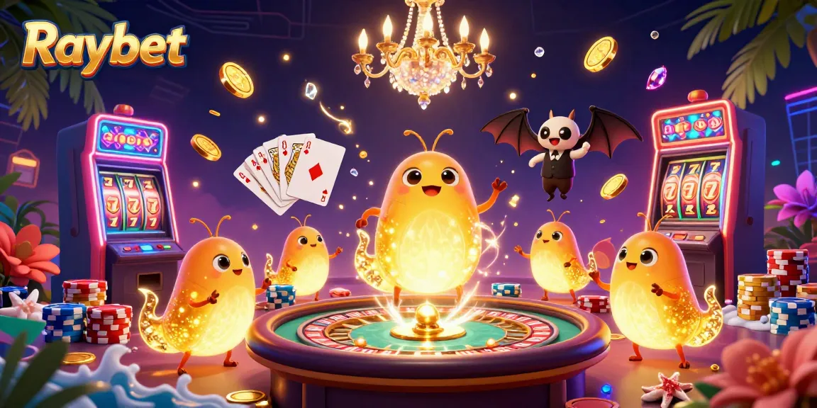 Experience thrilling wins at Raybet's animated casino featuring glowing glowworms and vibrant game elements
