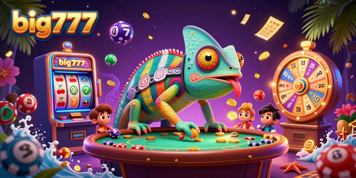 Experience the colorful excitement of big777 with dynamic gaming elements in a vibrant casino scene.