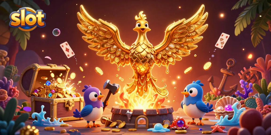 Win big with the dynamic slot games featuring golden phoenixes and treasures in 3D!